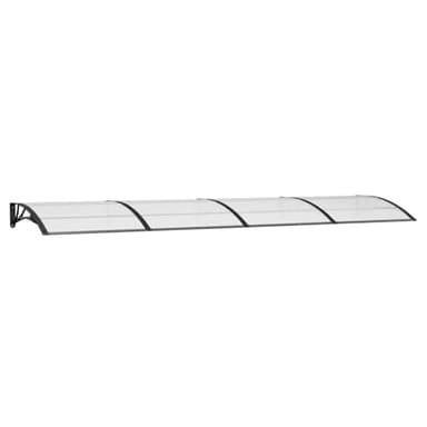 vidaXL Türvordach, Vordach für Haustür 400x100cm, Haustür Überdachung Haustürvordach, Pultvordach Haustürdach Pultbogenvordach, Schwarz Polycarbonat