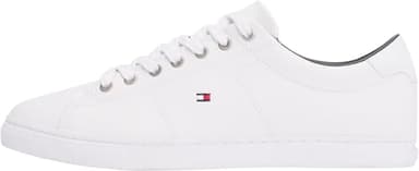 Tommy Hilfiger Herren Cupsole Sneaker Essential Leather Schuhe, Weiß (White), 43