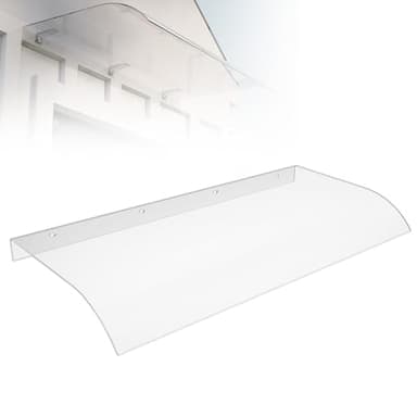 XMTECH Vordach für Haustür 50x120 cm Transparent PET – 3,5 mm Starkes Pultvordach, UV-beständige Türvordach Überdachung, Wetterfest mit Regenschutz & Windschutz für Balkon, Fenster & Hauseingang