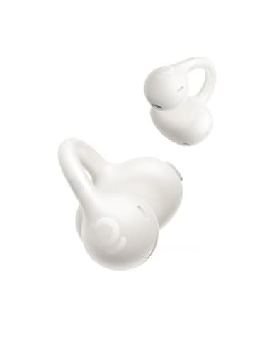 Baseus BC1 Open Ear Kopfhörer, Ohrclip mit Beeindruckender Klang, Adaptiver Bassverstärkung, Bluetooth 6.0, Geräuschunterdrückung bei Anrufen, IP55, 38H Akk, Leicht Buds - Sanftes Weiß