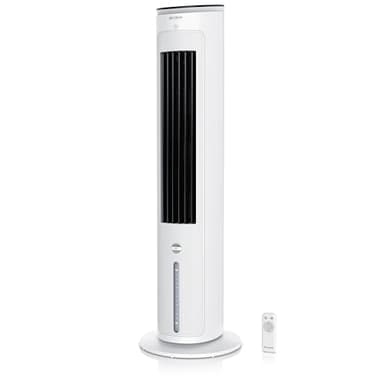 Brandson - Turmventilator mit Wasserkühlung - Preisträger 2025 - Verdunstungskühler - Luftkühler - Ventilator - mobile Klimaanlage ohne Abluftschlauch - 5 in 1 - leise - 4,6 L Wassertank - weiß
