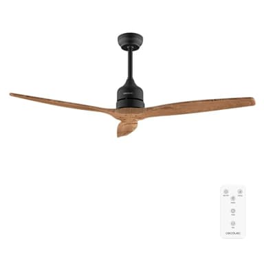 Cecotec - Deckenventilatoren EnergySilence Aero 5270 DarkWood, DC 40W Motor, 132 cm, 3 Klingen, Steuerung, Timer, 6 Geschwindigkeiten, Sommer und Winter, einstellbare Höhe 15 oder 25 cm, Leise