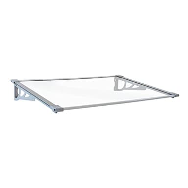 TRUTZHOLM Aluminium Vordach Haustürvordach Pultvordach 150 x 90 cm Schneelast 95kg | Polycarbonatplatte | nach Auswahl (150x90 cm, grau)