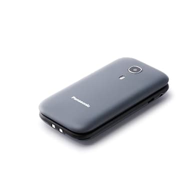 Panasonic KX-TU400EXG Seniorenhandy zum Aufklappen ohne Vertrag (SOS-Notruftaste, große getrennte Tasten, große Schrift, kabelloses Gerät), grau