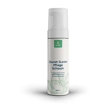 Leder Pflegeschaum für Echtleder, Kunstleder, Synthetik imprägniert, frischt auf und pflegt für Schuhe, Taschen, Ledersitze, Couch, Sofa (250ml)