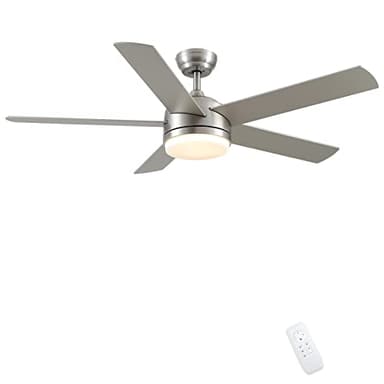 CJOY 132cm Deckenventilator mit Beleuchtung und Fernbedienung Leise, Deckenlampe mit Ventilator Dimmbar, Deckenventilator mit Fernbedienung Reversibel DC Zweifarbiger Ventilatorflügel