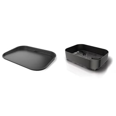 Offizielle Ninja-Zubehör XSKCRISPBTEUK - Außenbereichsets für Woodfire Elektrogrill, mit Woodfire Grillplatte & Combo & Crisper Korb