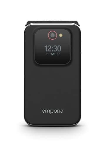 Emporia JOY-LTE - 4G-Handy für ältere Menschen, hohe Lautstärke, 2,8-Zoll-Farbdisplay, 3 Schnellanruftasten, große Tasten, Ladestation, 2-Mpx-Kamera, Schwarz (Italien)