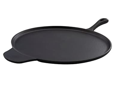 Spetebo Gusseisen Pizza und Crepes Pfanne - 30 cm - Gusspfanne Servierpfanne Gusseisenpfanne für Herd Grill und Ofen