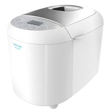 Cecotec Backbrotautomat Bread&Co 1000 Delicious. 550 W, 19 Programme, 1 kg, 15 programmierbare Stunden, spülmaschinenfeste Schüssel, Rezeptbuch, weiß
