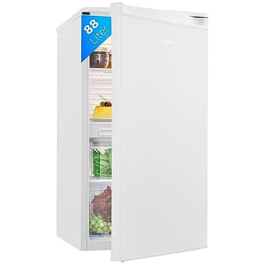 Bomann Kühlschrank ohne Gefrierfach | 88L Nutzinhalt und 3 Glasablagen | Kühlschrank klein mit Gemüsefach | leise | wechselbarer Türanschlag | Kühlschrank freistehend mit LED-Beleuchtung | VS 7350