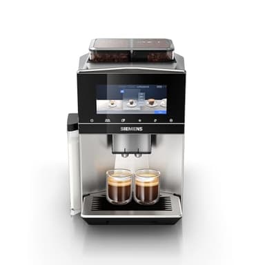 Siemens Kaffeevollautomat EQ900 TQ907D03, App-Steuerung, Full-Touch Display, Barista-Modus, Geräuschreduzierung, bis zu 10 Profile, automatische Dampfreinigung, 2 Bohnenbehälter, 1500 W, edelstahl
