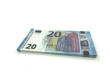Cashbricks Spielgeld: 75 x €20 Euro (Neu 2015) - Vergrößert (125%) - 167 x 90 mm - Kinderspielgeld - 75 Euroscheine
