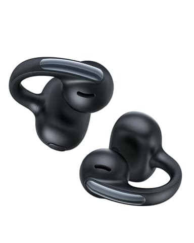 Baseus Bowie MC1 Open Ear Kopfhörer, Ohrclip mit Beeindruckender Klang, Adaptiver Bassverstärkung, Bluetooth 5,4, Geräuschunterdrückung bei Anrufen, IP57, 40H Akk, 5,2g Buds - Interstellar Schwarz