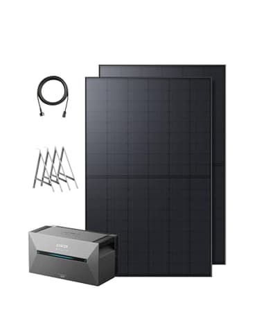 Anker SOLIX Balkonkraftwerk mit Speicher (890W | 1600Wh), Solarbank 2 E1600 Plus 1600Wh Speicher für Balkonkraftwerk, 2× RS40T Solarpanel (445W), Halterungen, 9,6kWh Kapazität, Plug&Play Installation