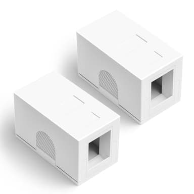 LEENUE 1-Port Keystone Jack Aufputzdose für STP Cat7/Cat6A RJ45 Keystone Jack, rj45 Aufputzdose für UTP Cat6/Cat5e/Cat5 RJ45 Keystone Jack Weiß, 2-Pack