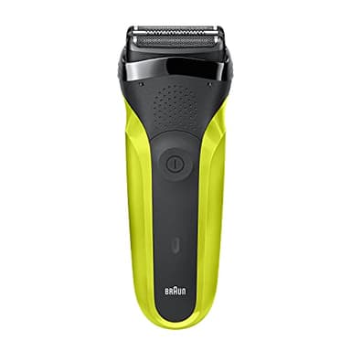 Braun Series 3 300S Elektrorasierer mit 3 flexiblen Klingen, wiederaufladbar und kabellos, Elektrorasierer mit waschbarer Folie, Schwarz/Elektro-Grün (1er Pack)