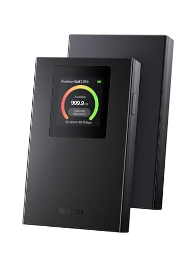 Tenda Mobiler WLAN Router mit LCD-Anzeige, Wi-Fi 6 Tragbarer Hotspot, 2100mAh Akku, USB-C-Port, Plug & Play, WPA3, 4G-Modem, MiFi, Mini-Größe, kompatibel mit entsperrter Nano-SIM-Karten, MF6