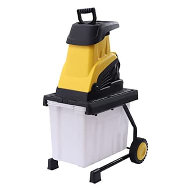 Elektrischer Holzschredder 2500W – Max. 45mm Schnittdurchmesser,4500 U/min,Inkl. 45L Auffangbox & Schutzausrüstung,Für Äste & Gartenabfälle