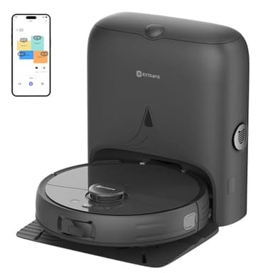 Saugroboter mit Wischfunktion, Auto Staubentleerung(75 Tage) - 8500Pa, Tierhaar-Schneider, Katzen-Laserspiel, Laser-Navigation, Hebbarer Mopp, roboterstaubsauger für Hartböden, Teppiche & Tierhaare