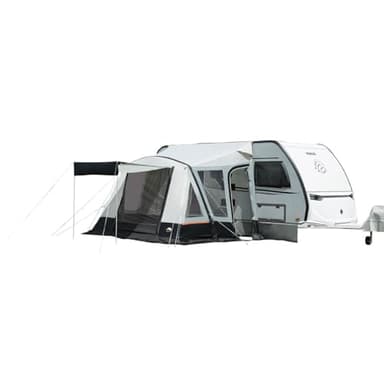 dwt Wohnwagen Luft-Vorzelt Fortuna Air mit 280 cm Tiefe, Breite 300 cm, leichtes Reisezelt inkl. Abspannmaterial, Luftpumpe und Tragetasche