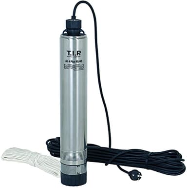 T.I.P. Brunnenpumpe Edelstahl - Hoher Druck & große Fördermenge, tiefbrunnenpumpe 900 W, 5.500 l/h Kapazität, 40 m Förderhöhe, 20 m Eintauchtiefe, inkl. Zubehör, AJ 4 Plus 95/40, 30177