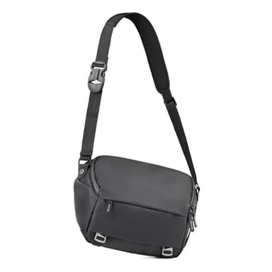 Besnfoto Kameratasche, wasserdicht, Schulterriemen, Umhängetasche, Kuriertasche, Rucksack für Fotografen, DSLR, SLR, spiegellose Kameras, 6 Liter, Schwarz, Schwarz, Kamera-Umhängetasche