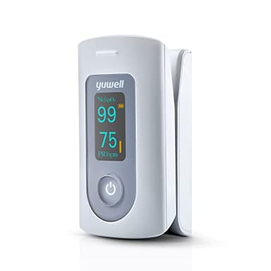 yuwell Pulsoximeter, Sauerstoffsättigung Messgerät Fingerspitzemit Messung der Herzfrequenz, Oximeter mit OLED-Display, Inklusive Batterien