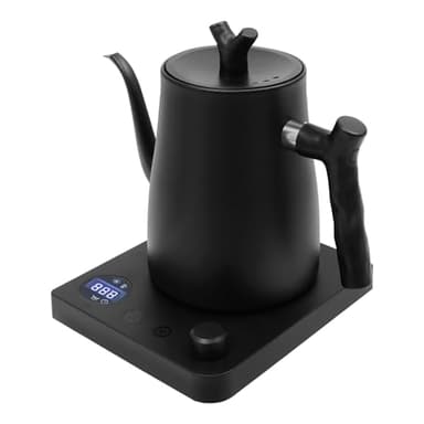 Smart Schwanenhals elektrischer Wasserkocher 1 L mit LED-Anzeige und Temperatureinstellung, 40-100°C justierbar, 304 Edelstahl, 36 Stunden thermische Konservierung, Anti-Dry Burn Protection (Schwarz)