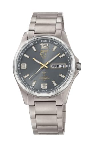 ETT Eco Tech Time Funk Solar Herren Uhr Analog mit Titan Armband EGT-11601-21M