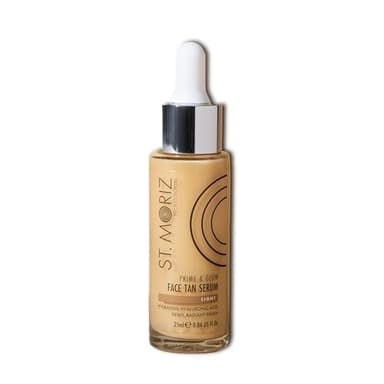 ST. MORIZ Professional Prime and Glow Face Tan Serum - 2-in-1 Selbstbräuner und Grundierung - heller Teint- mit Hyaluronsäure und Squalan - Dermatologisch getestet, ohne Tierversuche - 25ml
