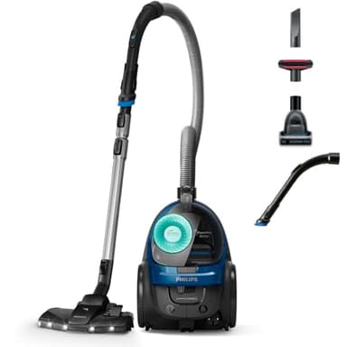 Philips 5000 Series Beutelloser Staubsauger - 900 W, PowerCyclone 7 Technologie, Allergy H13-Filter, mit TriActive+ LED-Düse, Schwarz (FC9557/09)