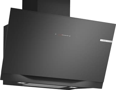 Bosch DWK91LT60, Serie 8, Smarte Dunstabzugshaube, 90 cm, Klarglas schwarz bedruckt, Extrem Leise Wandesse, Made in Germany, Steuerung über Kochfeld, Einstellbare Farbtemperatur, PerfectAir-Sensor