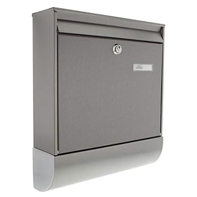 Burg-Wächter Briefkasten mit Zeitungsfach und Namensschild, Rostfreier Edelstahl, Einwurf-Format DIN C4, Inkl. 2 Schlüssel, Borkum-Set 38770 Ni, Edelstahl