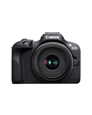 Canon EOS R100 mit RF-S 18–45mm – 24,1 MP APS-C Systemkamera – Dual Pixel AF, 4K-Video, 6,5 B/s, Augen- & Gesichtserkennung, WLAN & Bluetooth - Perfekt, um kostbare Erinnerungen festzuhalten