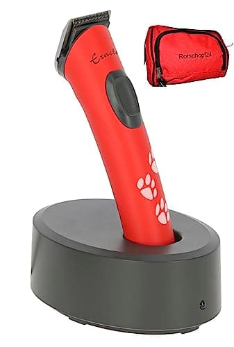 Rotschopf24 Aesculap Exacta in ROT. Hunde - Schermaschine für Feinarbeiten z.B. an Pfote + Ohr. Li-Ionen Akku + Tasche.