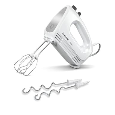 Bosch Hausgeräte Handrührer CleverMixx MFQ24200, 2 Rührbesen, 2 spülmaschinengeeignet, 4 Stufen, leicht, leise, 400 W Weiß/Edelstahl