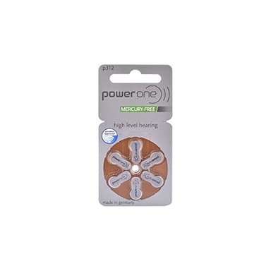 Power one Hörgerätebatterien Typ 312 braun, Batterien 60 Stück Vorratspack, wireless approved, Größe p312 für Hörgeräte und Hörhilfen, high hearing level, quecksilberfrei, Made in Germany