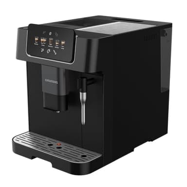 Grundig KVA 6230 Kaffeevollautomat mit Milchaufschäumdüse, Edelstahlmahlwerk mit 13 Mahlgraden, 250 g Bohnenbehälter, 2 Liter abnehmbarer Wassertank, 19 Bar Pumpendruck, Touch-Display, Schwarz