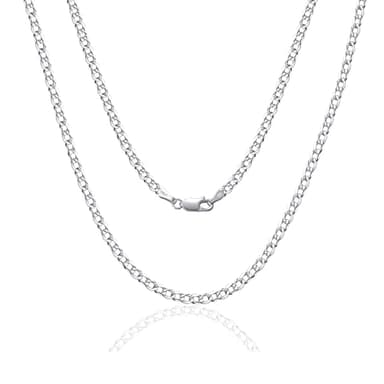 SILBERTALE 925 Sterling Silber Panzerkette Echt Silberkette für Herren Damen 2/3/4mm Breit Dünn Superflache Ohne Anhänger Halskette