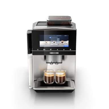 Siemens Kaffeevollautomat EQ900 plus TQ905DZ3, 36 internationale Kaffeespezialitäten, individueller Mahlgrad, App-Steuerung, großes Full-Touch-Display, Edelstahl