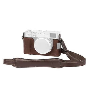 SMALLRIG Half Leather Case Kit X100VI Halbledertasche Set mit Schultergurt, Kamera Halbledertasche im Retro-Stil aus Leder mit Rahmen aus Aluminiumlegierung nur für FUJIFILM X100VI (Braun) - 4699