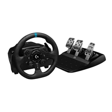 Logitech G G923 Racing Wheel und Pedale, TRUEFORCE bis zu 1000 Hz Force Feedback, Responsive Driving-Design, Doppelkupplungs-Startkontrolle, für PS5, PS4, PC, Mac – Schwarz