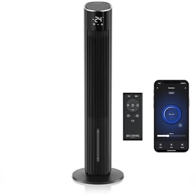 Brandson - Turmventilator mit Wasserkühlung - Wifi Smart Home - Alexa Sprachsteuerung - sehr leise ECO GREEN - 12 Geschwindigkeiten – Sensor Touch Steuerung - Luftkühler – Oszillation