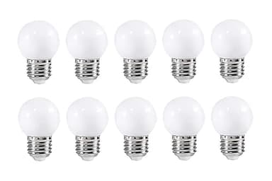 ZFQ 2W E27 G45 LED Leuchtmittel, Glühbirne E27 Warmweiß, Mini Globe für 2W Glühlampen 200 Lumen 2700 Kelvin, Wasserdichte Lichterkette für Innen und Außen Bereich, AC 220-240V, 10 Stück