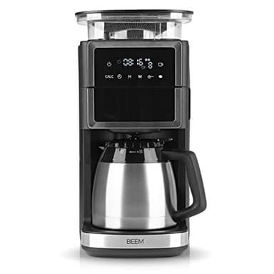 BEEM FRESH-AROMA-PERFECT III Filterkaffeemaschine mit Mahlwerk - Thermo | Edelstahl | Mit Isolierkanne & Aroma-Plus-Funktion | Permanentfilter & 24-H-Timer | 1000 W | bis zu 10 Tassen