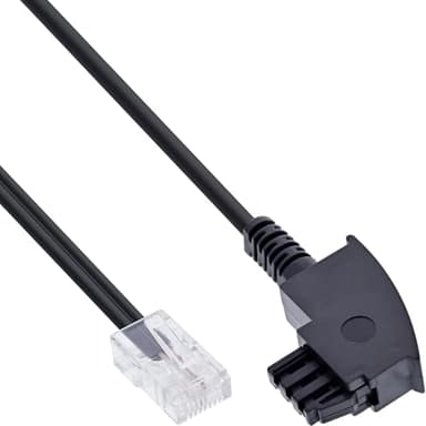 InLine 18520 TAE-F Kabel für DSL-Router, TAE-F Stecker an RJ45 8P2C, 20m, schwarz
