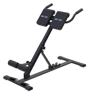 GORILLA SPORTS® Rückentrainer - Klappbar, Verstellbar, Stabil, bis 150kg, Stahl, Schwarz - Hyperextension Bank, Rückenstrecker Gerät, Fitnessgerät für Rücken, Bauch, Zuhause