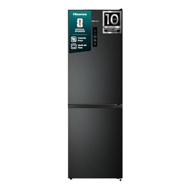 Hisense RB390N4BFC Kühl-Gefrier-Kombination, Total No Frost, Multi Air Flow, LED Display, Gemüsefach, Black Inox, EEK C