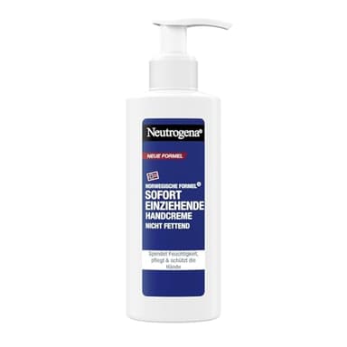 Neutrogena Sofort einziehende Handcreme, leichte & nicht fettende Feuchtigkeitscreme mit Glycerin + Vitamin E bei trockenen, rissigen Händen, im praktischen Handcreme Spender (150 ml)